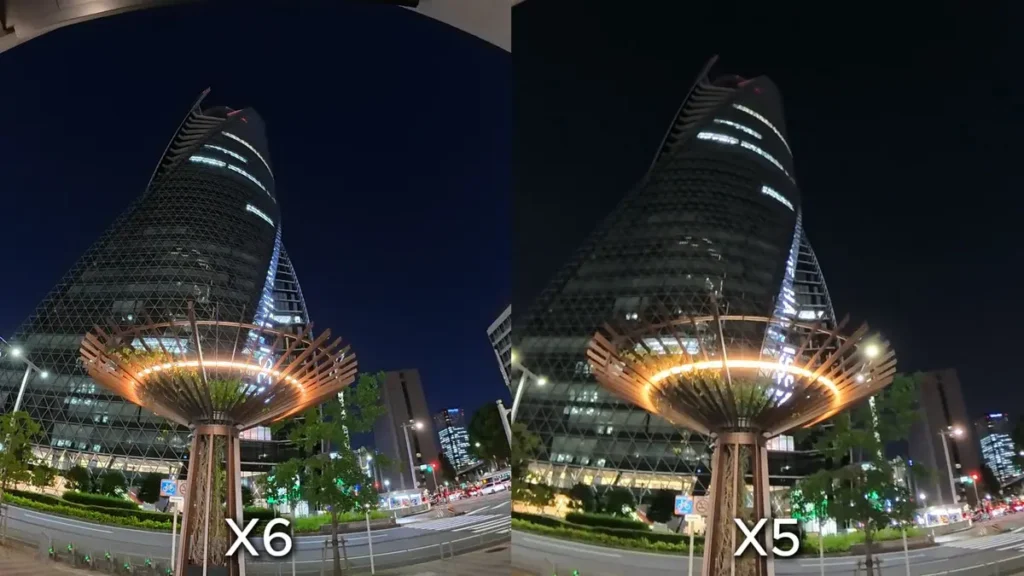 Insta360 X6 vs X5 low-light comparison 4