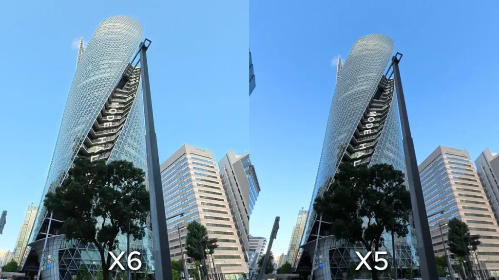 Insta360 X6 vs X5 sky color